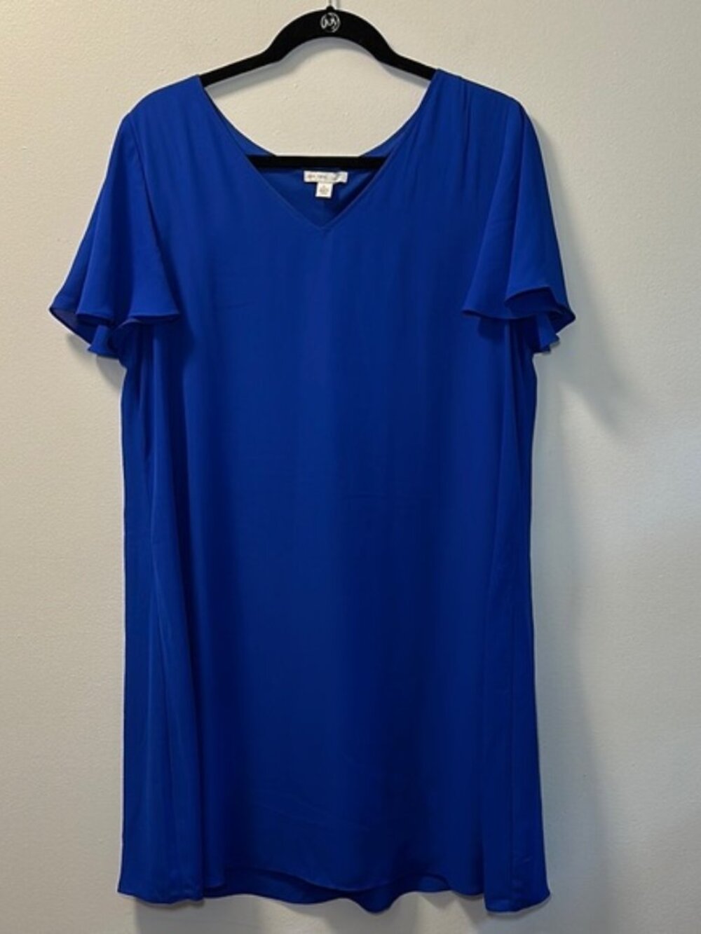 🩵C est 1946 Women’s Blue Flutter Sleeve Dress Size L
